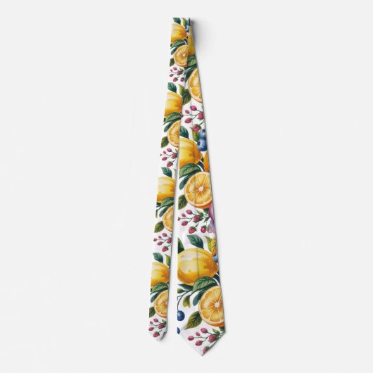 Mediterraan citrus boeket bruidegom stropdas (Achterkant)