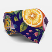 Mediterraan citrus boeket bruidegom stropdas (Opgerold)