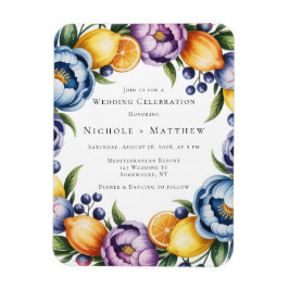 Mediterraan citrus boeket bruiloft magneet