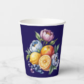 Mediterraan citrus boeket bruiloft papieren bekers (Achterkant)