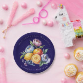 Mediterraan citrus boeket bruiloft papieren bordje (Feest)