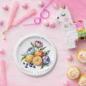 Mediterraan citrus boeket bruiloft papieren bordje (Feest)