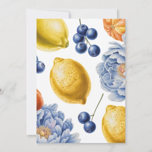 Mediterraan Citrus Boeket Trouwdouche Kaart (Achterkant)