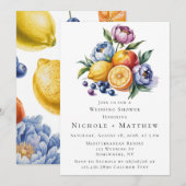Mediterraan Citrus Boeket Trouwdouche Kaart (Voorkant / Achterkant)