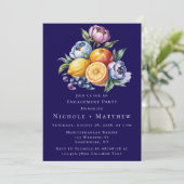 Mediterraan citrus boeket verlovingsfeest kaart (Staand voorkant)