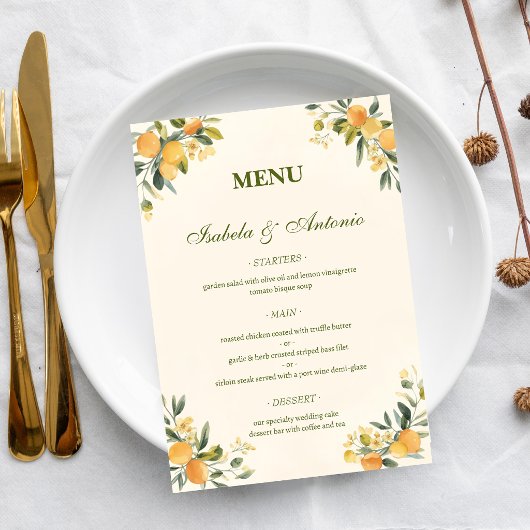 Mediterraan Citrus Botanisch Huwelijk Menu