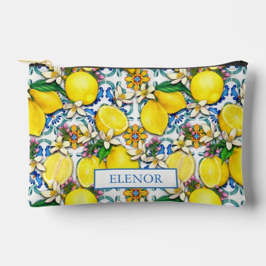 Mediterraan Citrus Citroen Patroon Etui (Voorkant)