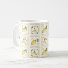 Mediterraan citrus citroen patroon koffiemok