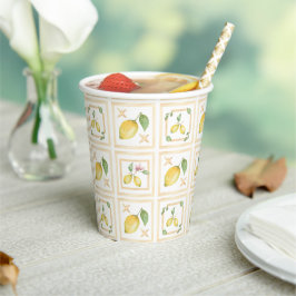 Mediterraan citrus citroen patroon papieren bekers