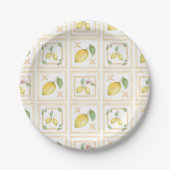 Mediterraan citrus citroen patroon papieren bordje (Voorkant)