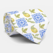 Mediterraan citrus citroen patroon stropdas (Opgerold)