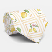 Mediterraan citrus citroen patroon stropdas (Opgerold)