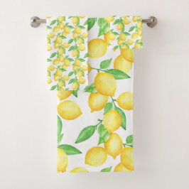 Mediterraan citrus citroenpatroon bad handdoek