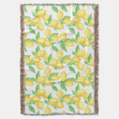 Mediterraan citrus citroenpatroon deken (Voorkant Verticaal)