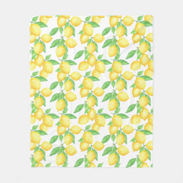 Mediterraan citrus citroenpatroon fleece deken