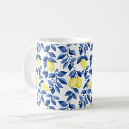 Mediterraan citrus citroenpatroon koffiemok