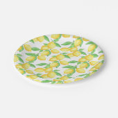 Mediterraan citrus citroenpatroon papieren bordje (Gekanteld)
