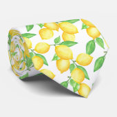 Mediterraan citrus citroenpatroon stropdas (Opgerold)