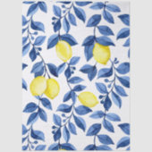 Mediterraan citrus citroenpatroon tissuepapier (Voorkant)