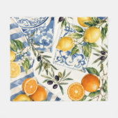 Mediterraan citrus keukendoek fleece deken (Voorkant (Horizontaal))