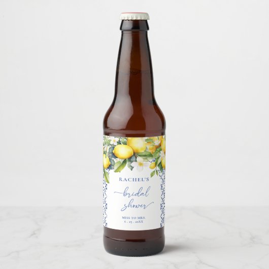 Mediterraan Citrus Vrijgezellenfeest Bier Etiket (Voorkant)