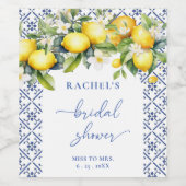 Mediterraan Citrus Vrijgezellenfeest Wijn Etiket (Enkel label)