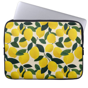 Mediterraan citrusvruchtenpatroon gele citroenen laptop sleeve