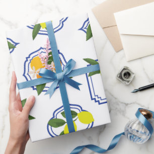 Mediterraan citrusvruchtpatroon cadeaupapier