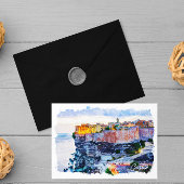 Mediterraan Corsica Frankrijk Elegante Waterverf Briefkaart