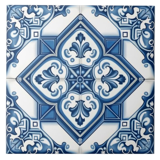 mediterraan decoratief patroon tegeltje (Voorkant)