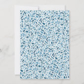 Mediterraan Diner Party Blauw Mozaïek Tegel Save The Date (Achterkant)