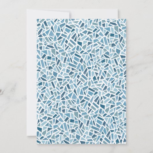 Mediterraan Diner Party Blauw Mozaïek Tegel Save The Date (Achterkant)