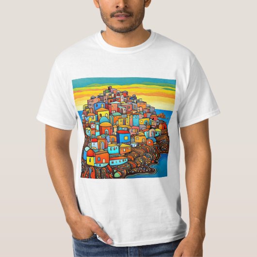 Mediterraan dorp 1 t-shirt (Voorkant)