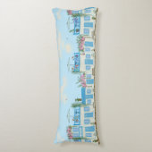 Mediterraan dorp met esthetische kustlijn lichaamskussen (Voorkant Verticaal)