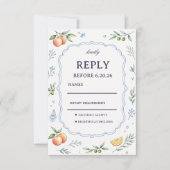 Mediterraan Fruit Bloemig Respons Ontwerp RSVP Kaartje (Voorkant)