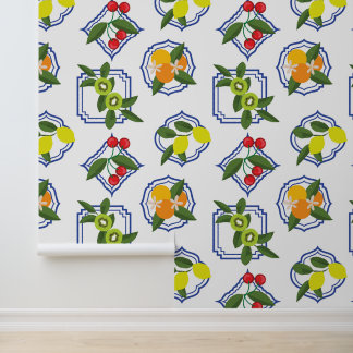 Mediterraan Fruitpatroon Behang