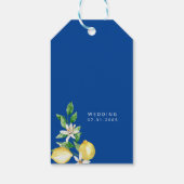 Mediterraan gebladerte & citroenen dank u op maat cadeaulabel (Achterkant)