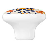 Mediterraan Geel Blauw Floral Siciliaanse Bloem Keramische Knop (Zijkant)