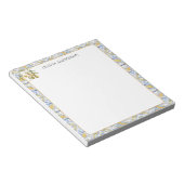 Mediterraan geel blauw Tegel patroon Notitieblok (Schuin)