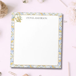 Mediterraan geel blauw Tegel patroon Notitieblok