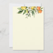 Mediterraan Gele Citroen Olijf Perziken Bruiloft Kaart (Achterkant)