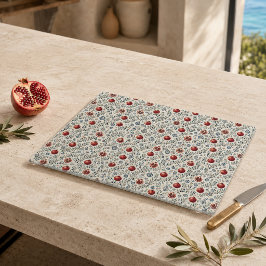 Mediterraan granaatappel mozaïek glazen snijplank
