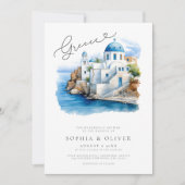 Mediterraan Griekenland Bestemming Huwelijk Kaart (Voorkant)