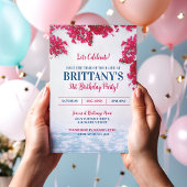 Mediterraan Griekenland Bloemenuitnodiging Kaart