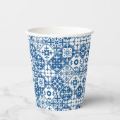Mediterraan Grieks Blauwe tegel baby shower Papieren Bekers (Voorkant)