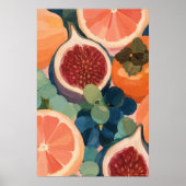 Mediterraan herfstfruit stilleven keukendecor poster (Voorkant)