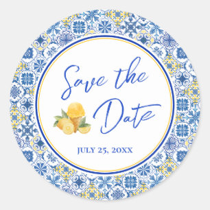 Mediterraan Huwelijk Save The Date Enveloppe Zegel