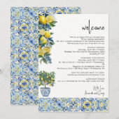 Mediterraan Huwelijksreisschema welkomsttas Feestdagenkaart (Voorkant / Achterkant)