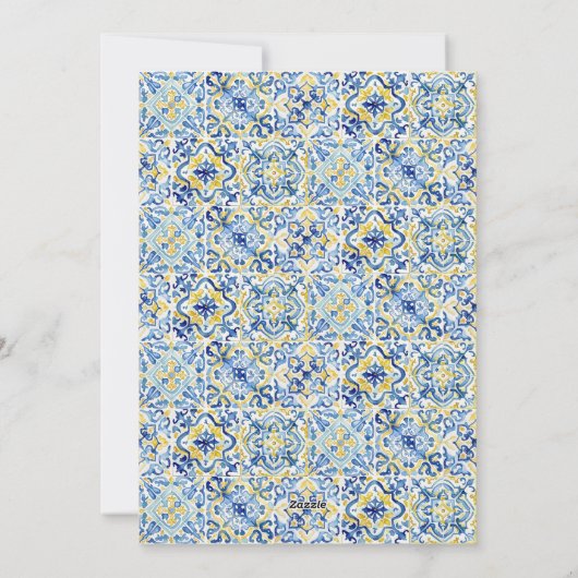 Mediterraan Huwelijksreisschema welkomsttas Feestdagenkaart (Achterkant)