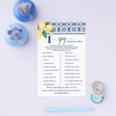 Mediterraan I Spy Bruiloft Receptie Spel Kaart (Enkel)